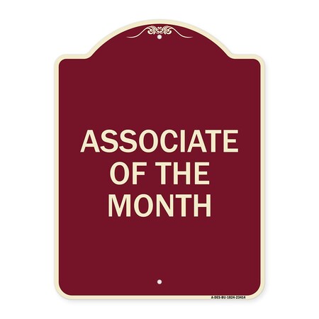Signmission Associate of the Month Heavy-Gauge Aluminum Architectural Sign, 24" x 18", BU-1824-23414 A-DES-BU-1824-23414